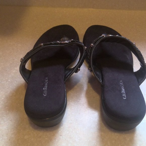 GH BASS AND CO BACK SANDALS WITH SILVER ACCENTS-NEW-9M - Picture 4 of 7